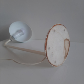 Vintage witte bureaulamp, jaren 70 tafellamp, design werklamp