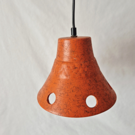 Oranje keramische hanglamp | Vintage jaren 70 lamp