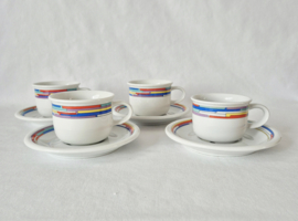 Set van 4 Arzberg Daily Rainbow kop met schotel