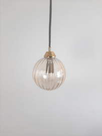 Hanglamp glazen bol met nieuw armatuur