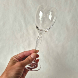 Set kristallen wijnglazen |  Vintage kristallen glazen met bewerkte voet
