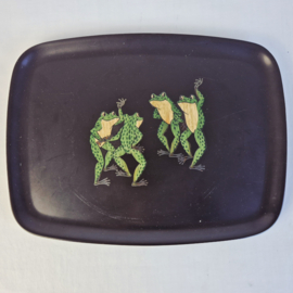 Vintage Couroc of Monterey "Dancing Frogs" dienblad