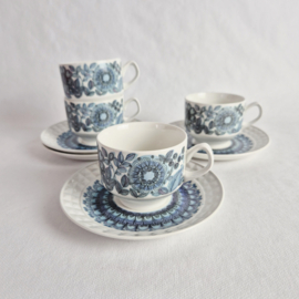 Set van 4 vintage kop en schotels uit de Castillian Collection | Toledo van Pontesa Ironstone