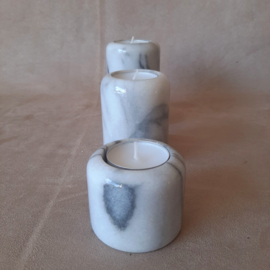 Set van 3 vintage marmeren waxinelichthouders | Theelichtjes
