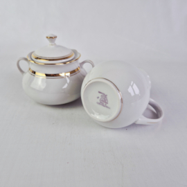 Bohemia porseleinen suikerpot en melkkan