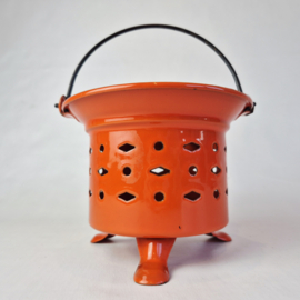 Oranje emaille theelichtje