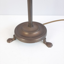 Vintage tafellamp | Jaren 90 lamp Laura Ashley | Lampenvoet op leeuwenpootjes | Dark Academia stijl
