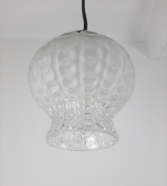 Glazen hanglampje, vintage lampenkap, MCM hanglamp