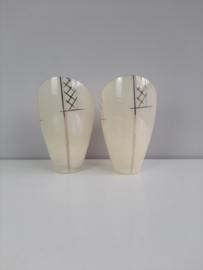 Jaren 60/70 lampenkap beige met goud