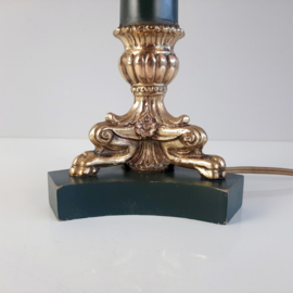 Vintage klassieke tafellamp | Antieke lamp | French empire lamp | Messing met hout
