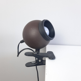 Jaren 70 bruin/zwarte klemlamp | Leeslamp | Eyeball
