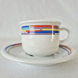 Set van 4 Arzberg Daily Rainbow kop met schotel