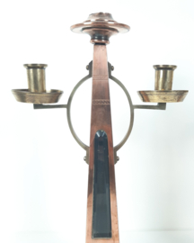 Set van 2 prachtige Amsterdamse School | Art Deco koperen kandelaars