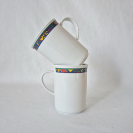 Vintage set van 4 mokken Tognana Italy | Jaren 90 bekers