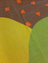 Vintage gordijn, jaren 70 raambekleding bloemmotief