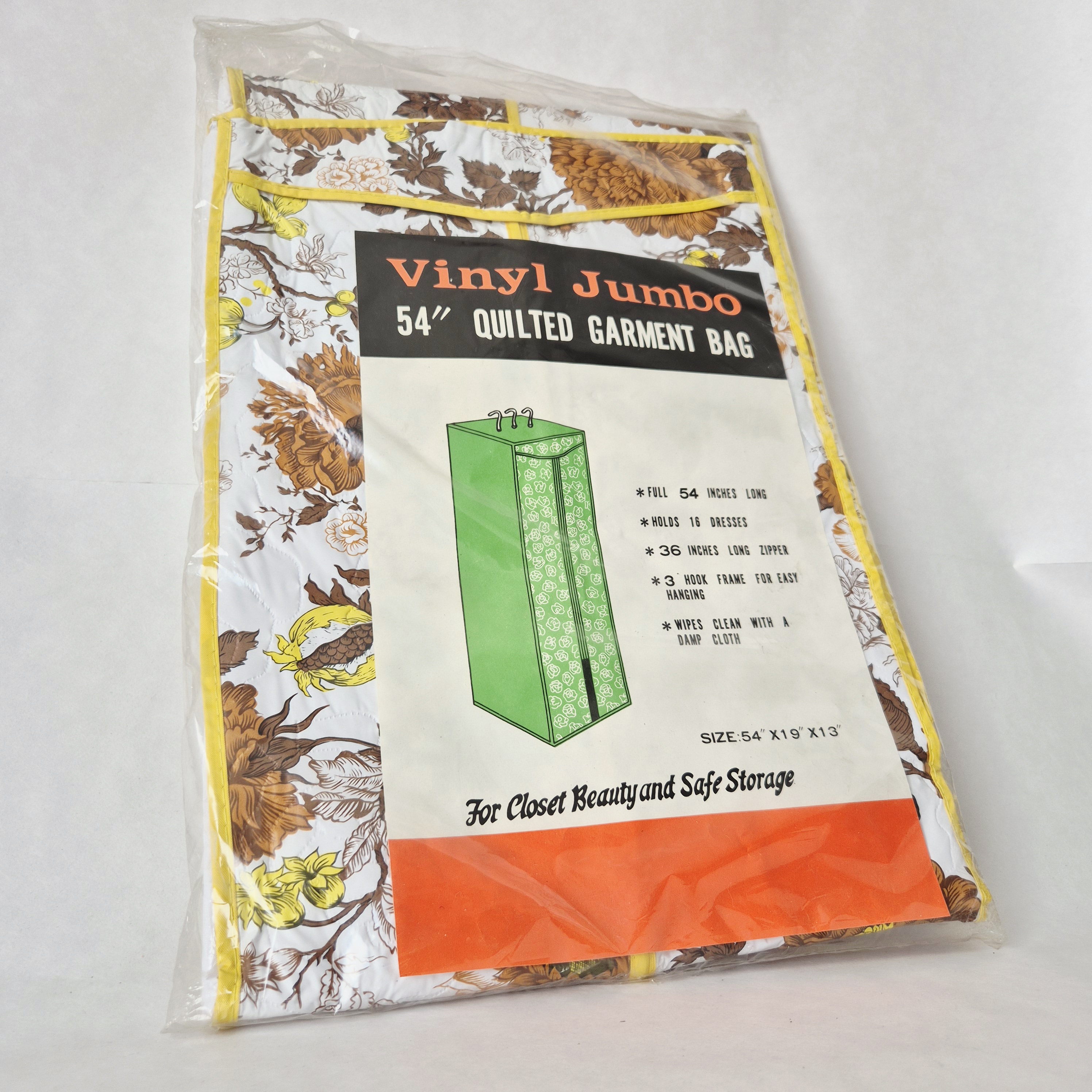 Vintage hangkast | Vinyl Jumbo Garment bag | Quilted garment bag