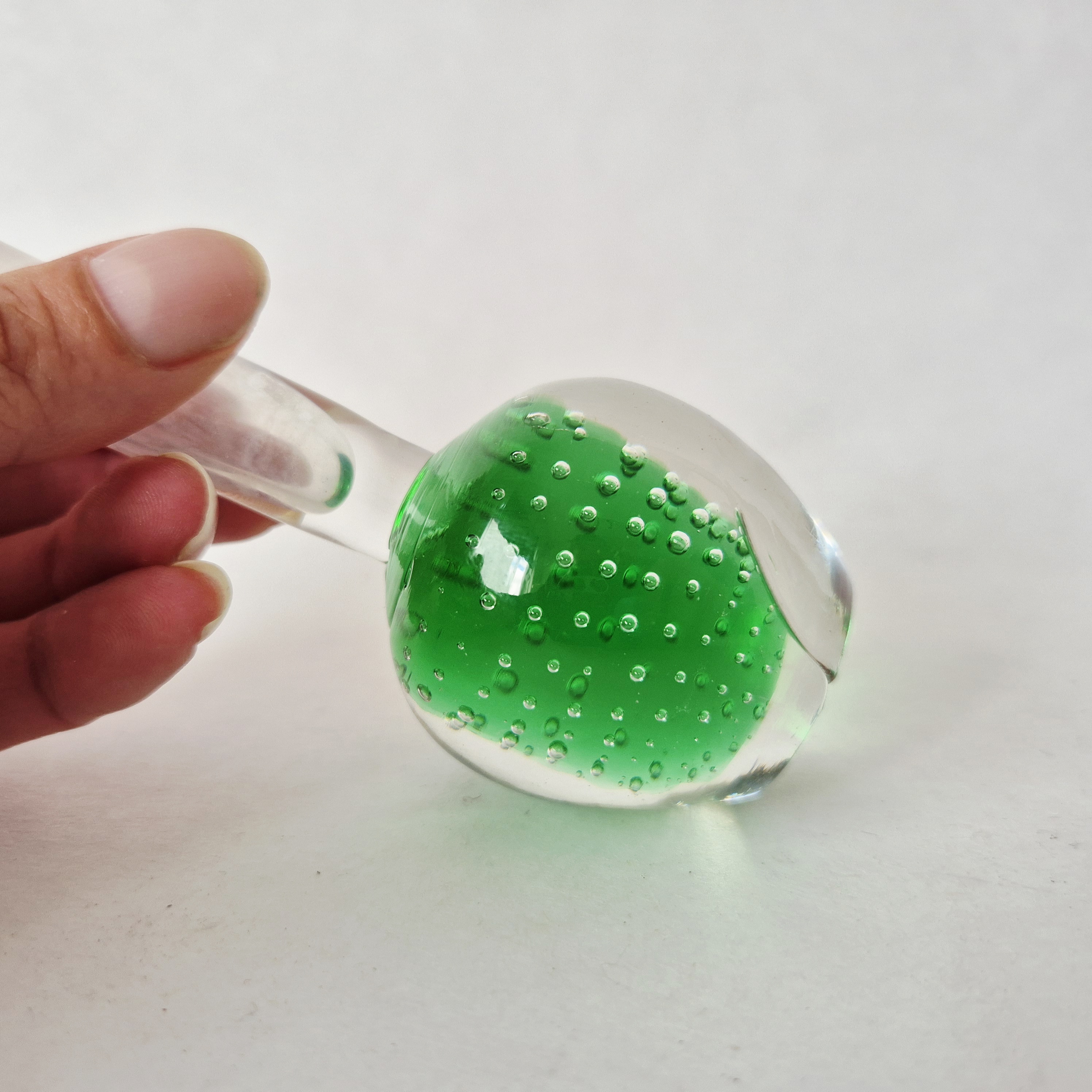Set van 3 vaasjes bubbels | Gekleurde glazen bolvazen | Rozenvaas