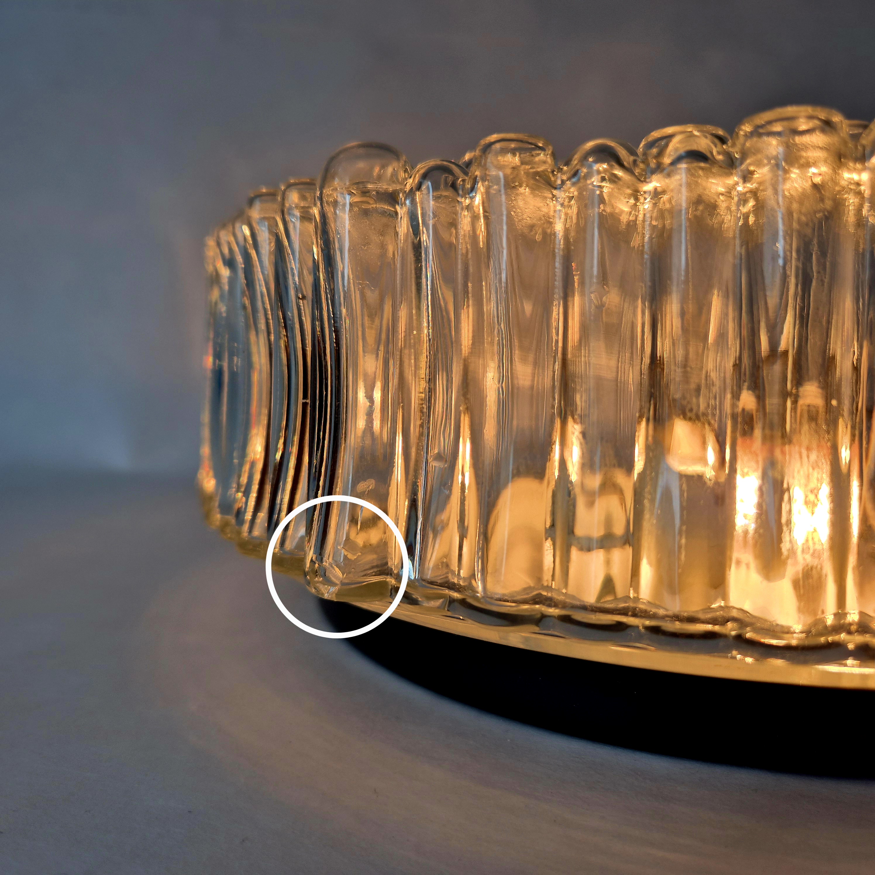 Hustadt Leuchten plafondlamp uit de jaren 60  | Bubbelglas