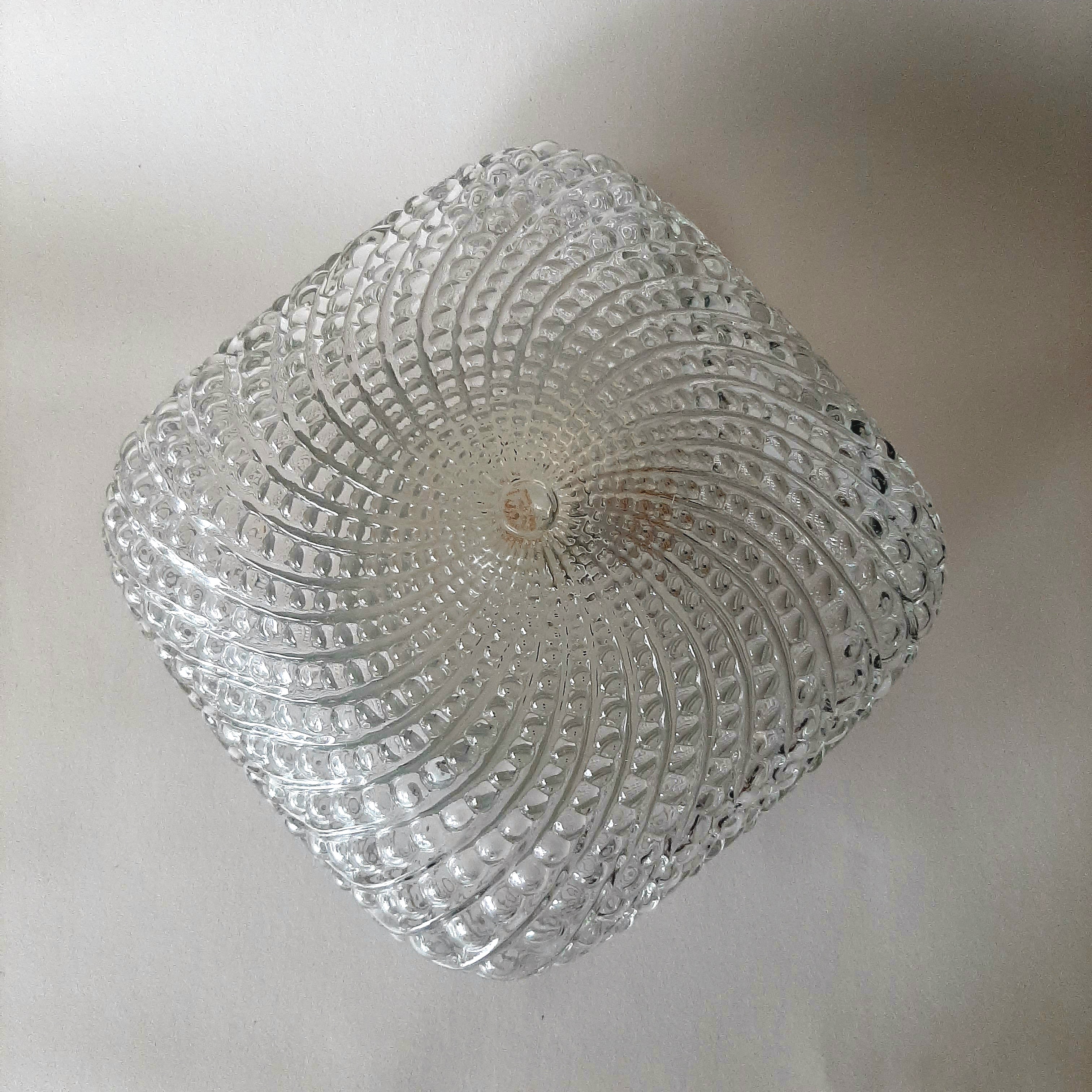 Glazen plafondlamp, Vintage plafonniere Massive