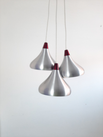 Set van 3 vintage aluminium hanglampen, 60s design