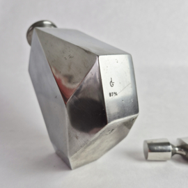 Vintage LG Étains 97% Tin Geometrische Fles | Vintage decanter in Art Deco stijl