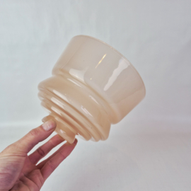 Vintage Art Deco glazen lampenkap | Opaal perzik roze