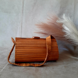 Vintage bamboe tas | Tas uit de jaren 60/70 | Houten tas