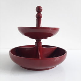 Jaren 70 snacktoren Emsa, pindaset, space age design, vintage snackset