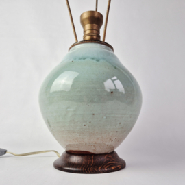 MCM tafellamp | Vintage keramische lamp met druipglazuur