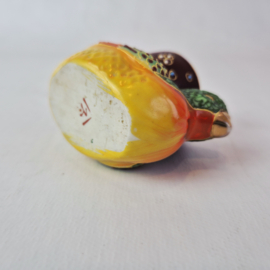 Vintage Japanse Satsuma eierdop met moriage-decoratie