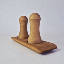 Vintage houten Peper- en zoutvaatje
