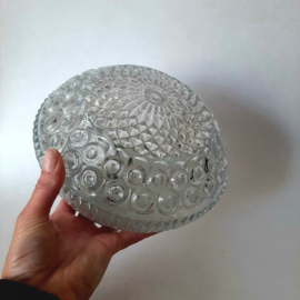 Vintage plafonniere, jaren 60 plafondlamp, helder glas