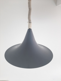 Vintage jaren 70 hanglamp heksenhoed grijs