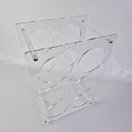 Vintage plexiglas | Perspex wijnrek voor 6 flessen