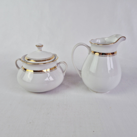 Bohemia porseleinen suikerpot en melkkan