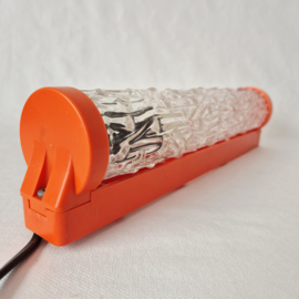 Set van 2 jaren 70 wandlampen oranje met bewerkt glas