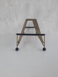 Jaren 70 LP rek, vintage standaard met 40 sleuven, platenrek