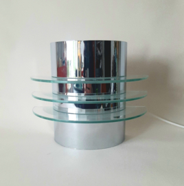 Wandlamp Ikea Drittel | Vintage Ikea | Chroom met glazen wandlamp