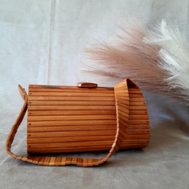 Vintage bamboe tas | Tas uit de jaren 60/70 | Houten tas