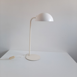 Vintage witte bureaulamp, jaren 70 tafellamp, design werklamp