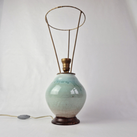 MCM tafellamp | Vintage keramische lamp met druipglazuur