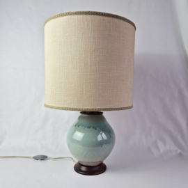 MCM tafellamp | Vintage keramische lamp met druipglazuur