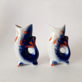 Wodka set vis | Vintage drankenset | Vaas in de vrom van een vis | Nautische drankset