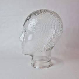 Vintage glazen 70s mannequin hoofd