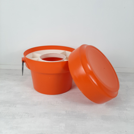 Jaren 70 naaimand | Oranje naaitrommel