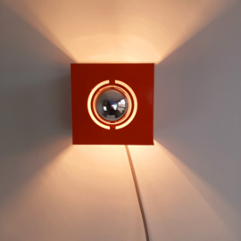 Vintage wandlamp van Philips | Jaren 70 kubus lamp | Oranje