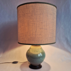 MCM tafellamp | Vintage keramische lamp met druipglazuur