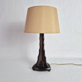 Vintage houten Tafellamp | Oorsari lamp uit de jaren 70