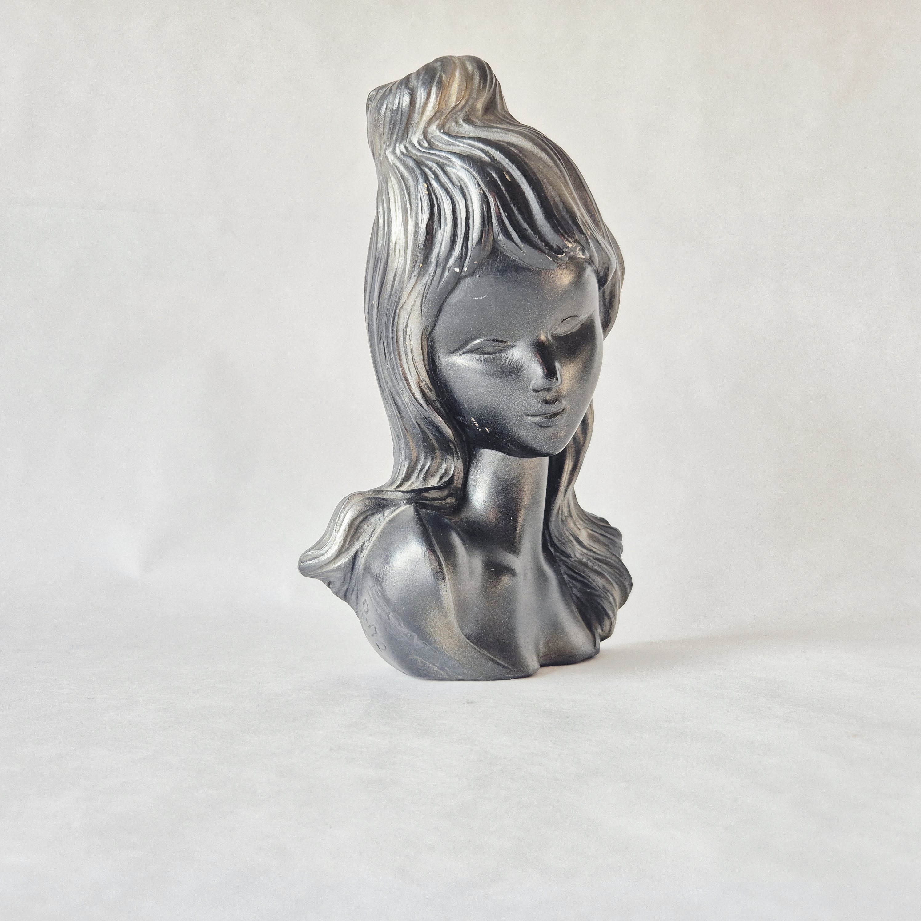 Jaren 50 wandsculptuur | Keramisch beeld portret | Wandhanger masker