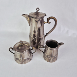 Art Deco Koffiestel, koffieset, Art Deco design, jaren 30 patroon